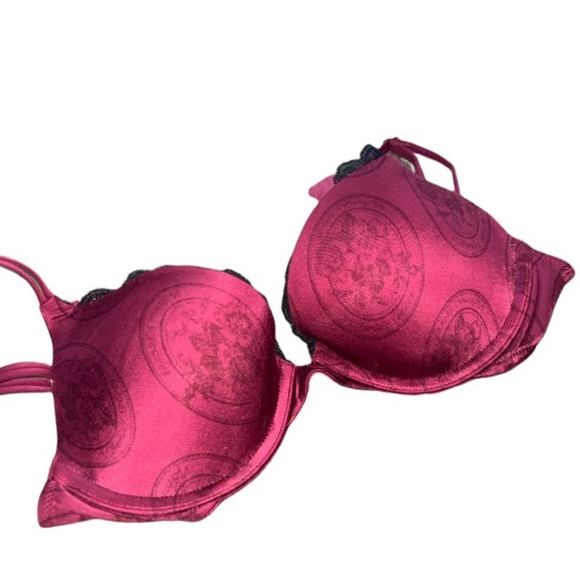 Bombshell Victoria’s Secret Very Sexy Satin + 2 Cups Push-Up bra Wine Medallion - Picture 8 of 8